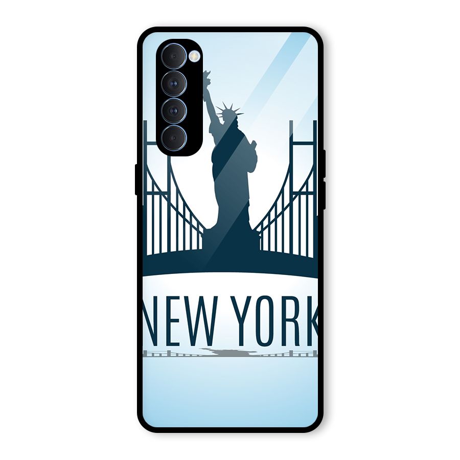 New York Skyline Glass Back Case for Oppo Reno4 Pro