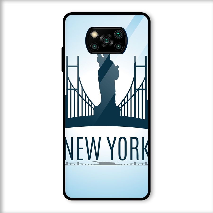 New York Skyline Glass Back Case for Poco X3