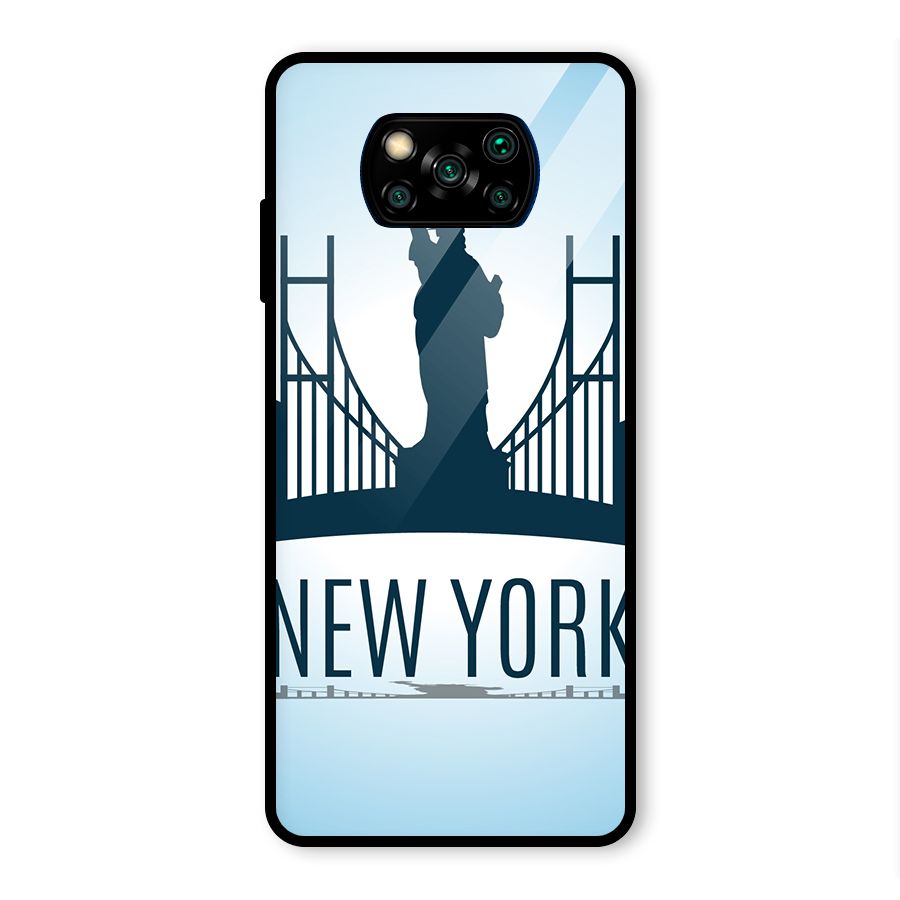 New York Skyline Glass Back Case for Poco X3 Pro