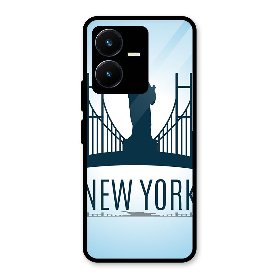 New York Skyline Glass Back Case for Vivo Y22