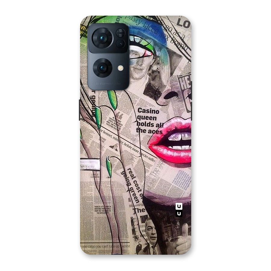Newspaper Girl Art Back Case for Oppo Reno7 Pro 5G