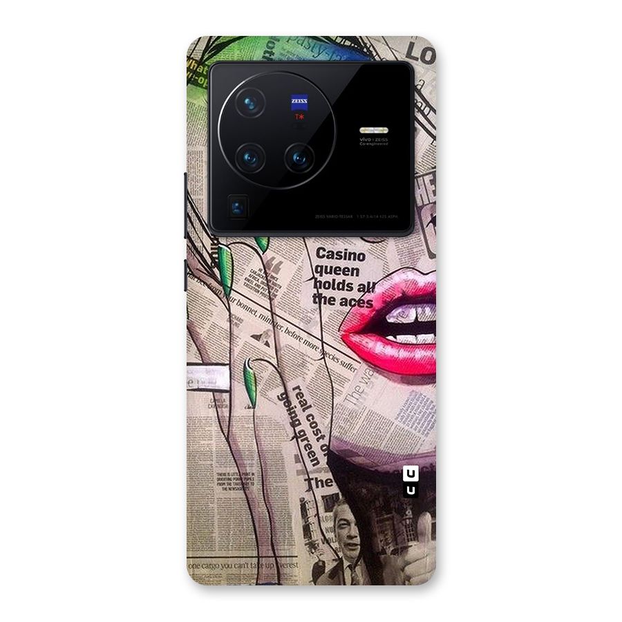 Newspaper Girl Art Back Case for Vivo X80 Pro