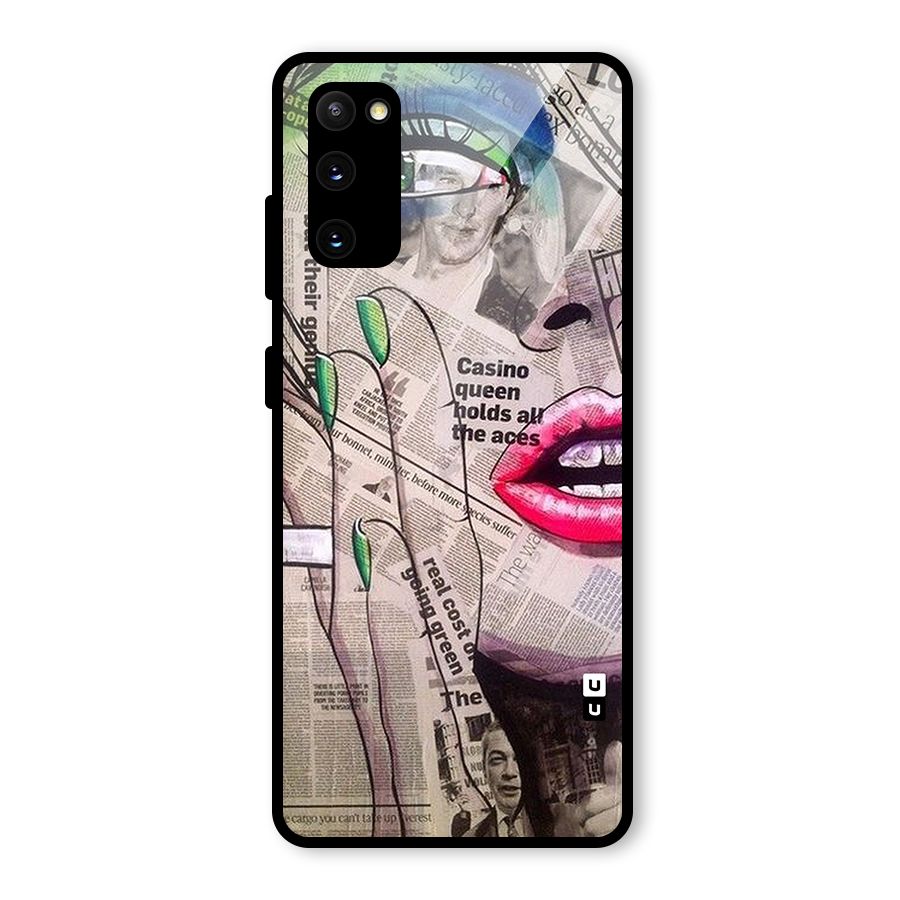Newspaper Girl Art Glass Back Case for Galaxy S20 FE 5G