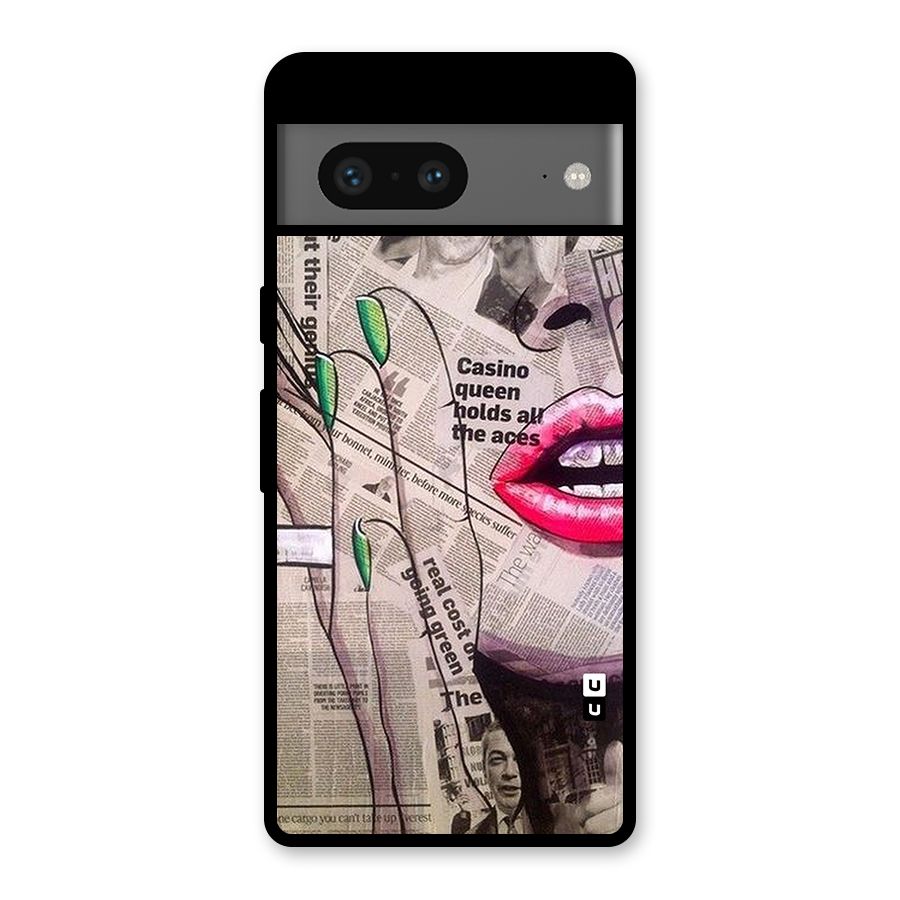 Newspaper Girl Art Glass Back Case for Google Pixel 7