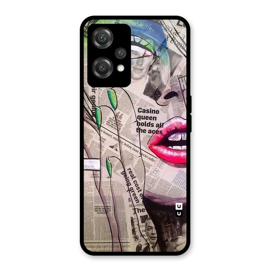 Newspaper Girl Art Glass Back Case for OnePlus Nord CE 2 Lite 5G