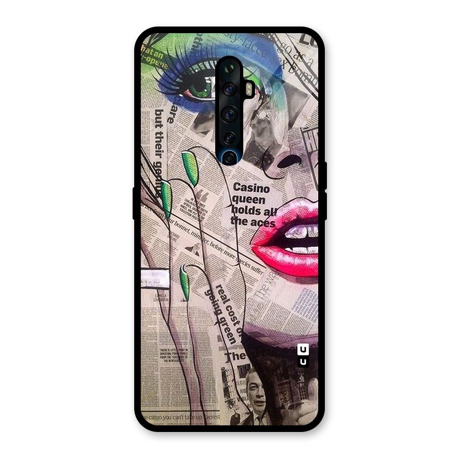 Newspaper Girl Art Glass Back Case for Oppo Reno2 Z