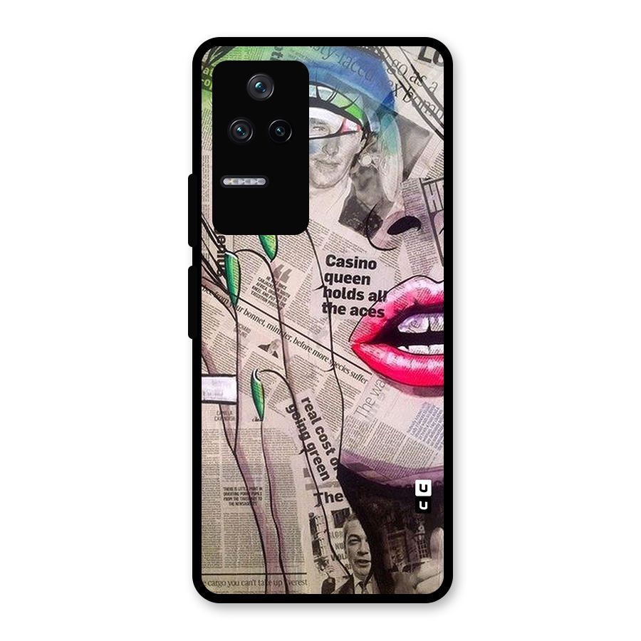 Newspaper Girl Art Glass Back Case for Poco F4 5G