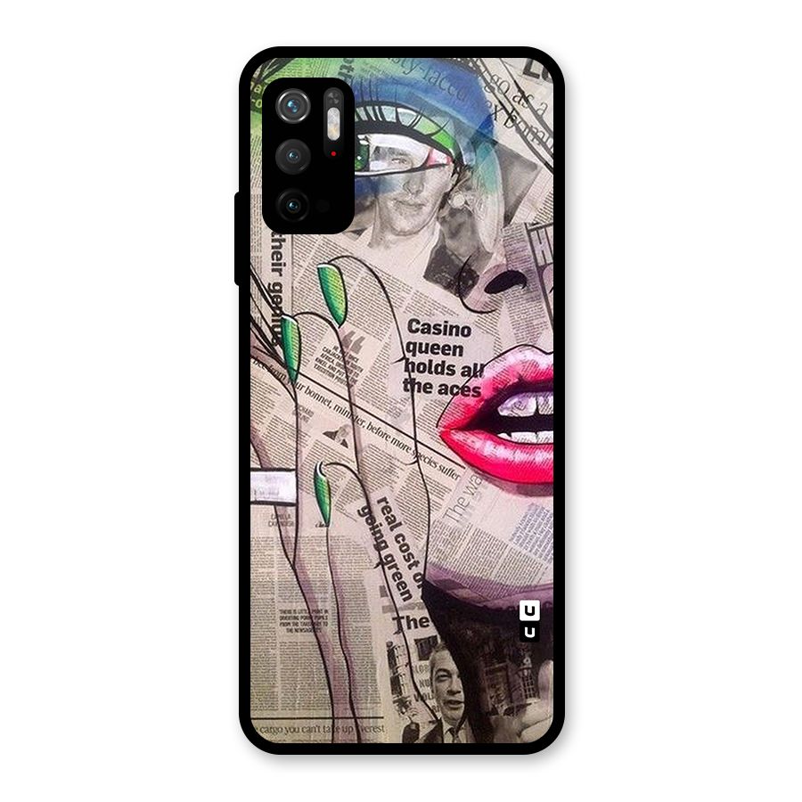 Newspaper Girl Art Glass Back Case for Poco M3 Pro 5G
