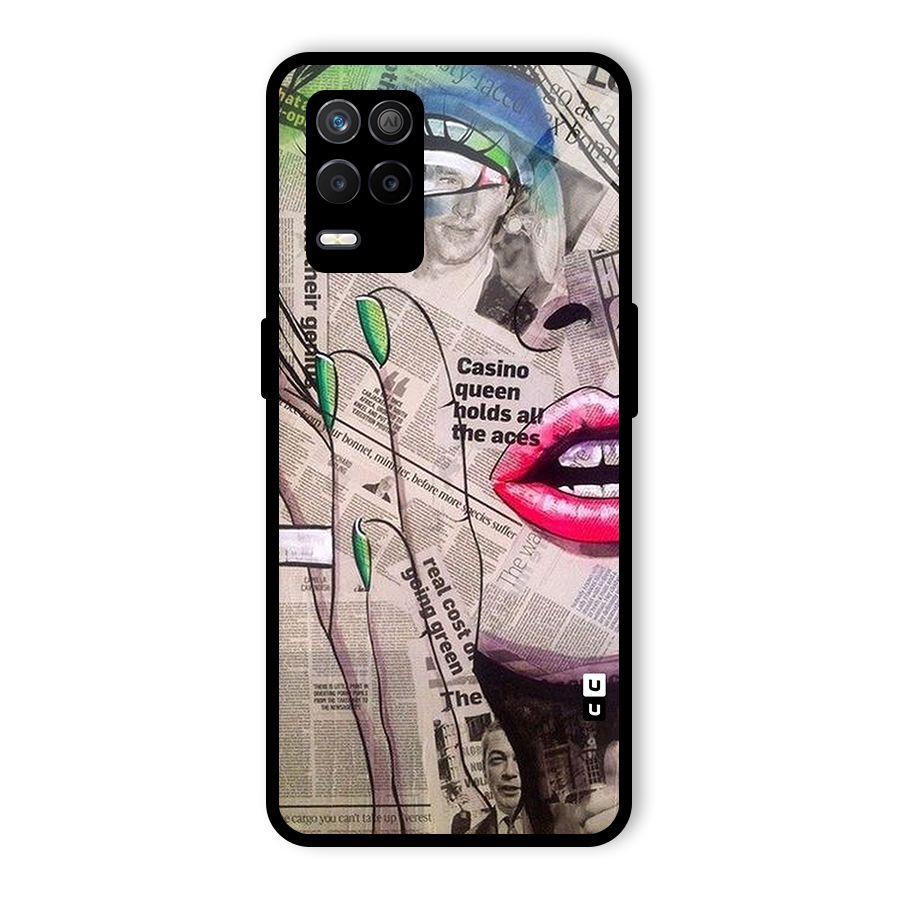 Newspaper Girl Art Glass Back Case for Realme 9 5G