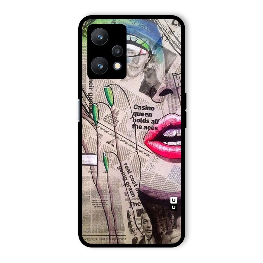 Newspaper Girl Art Glass Back Case for Realme 9 Pro 5G