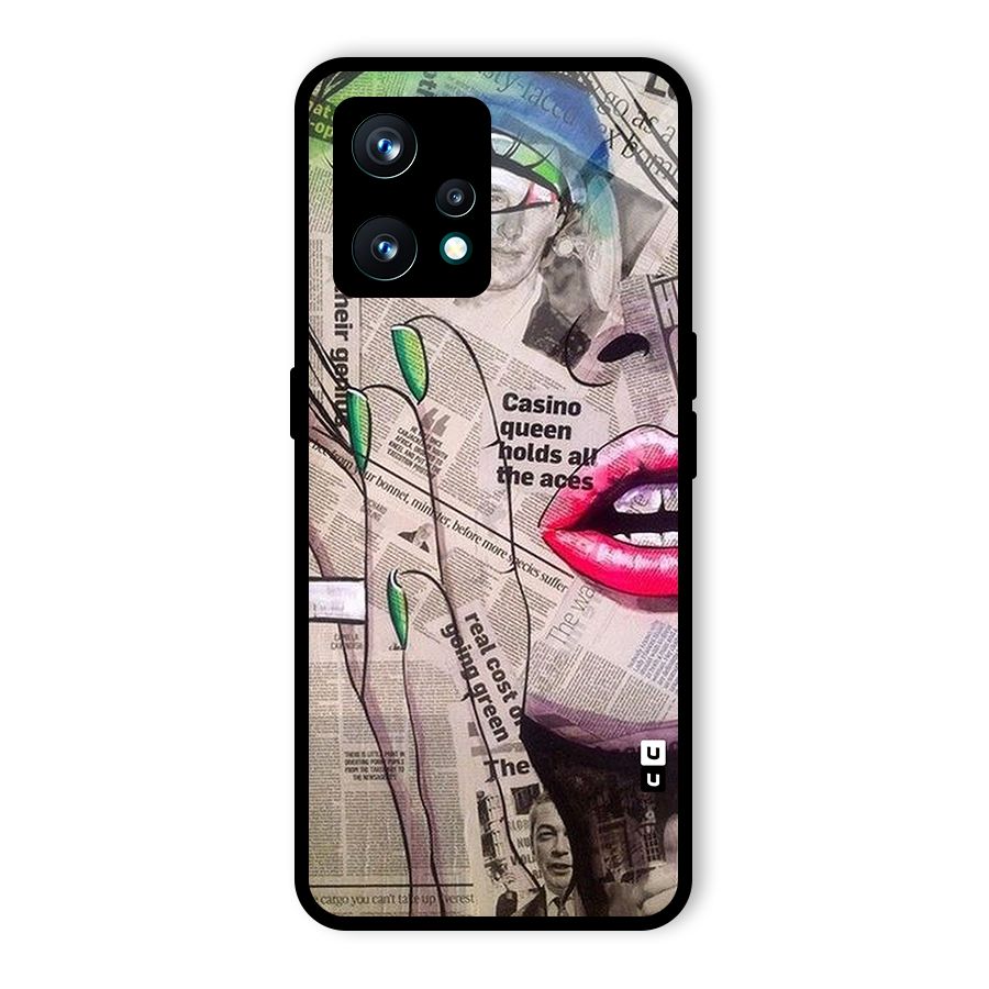 Newspaper Girl Art Glass Back Case for Realme 9 Pro Plus 5G