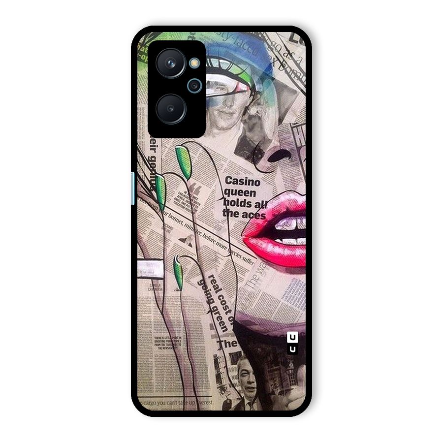Newspaper Girl Art Glass Back Case for Realme 9i