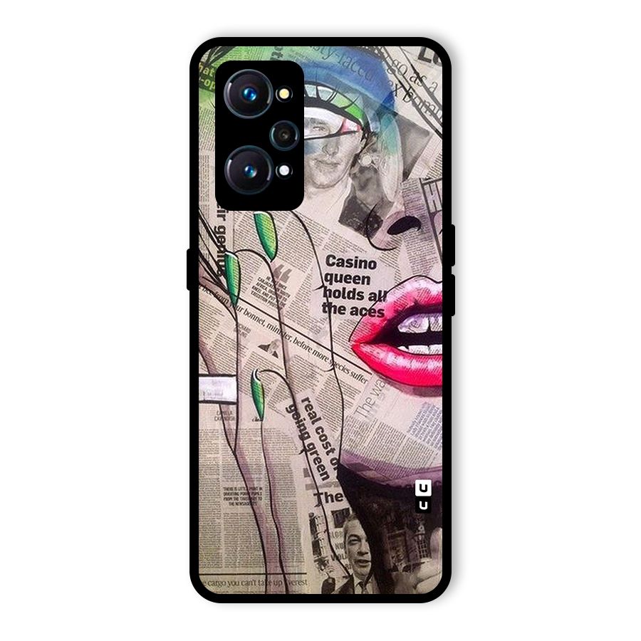 Newspaper Girl Art Glass Back Case for Realme GT 2
