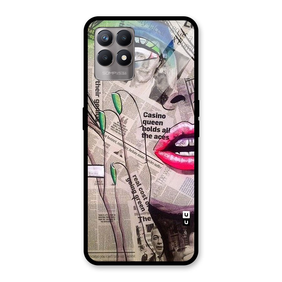 Newspaper Girl Art Glass Back Case for Realme Narzo 50