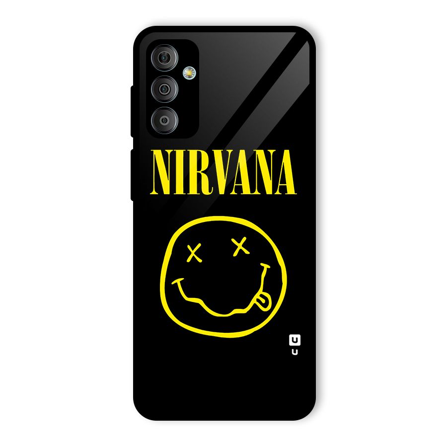 Nirvana Smiley Glass Back Case for Galaxy F23