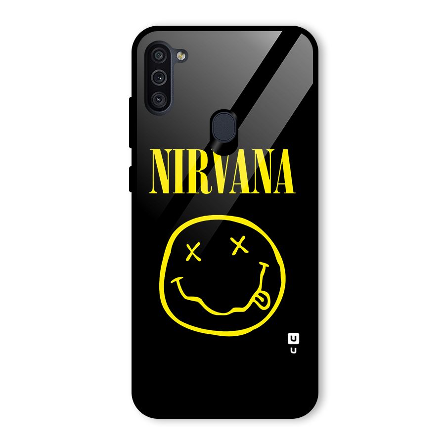 Nirvana Smiley Glass Back Case for Galaxy M11