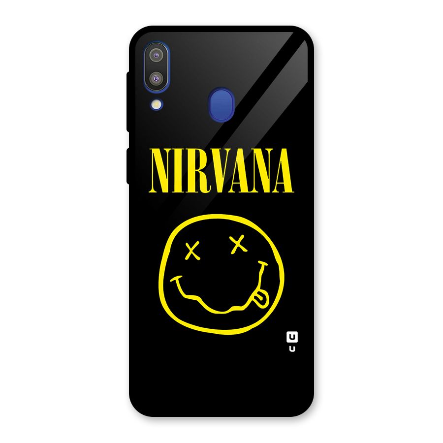 Nirvana Smiley Glass Back Case for Galaxy M20