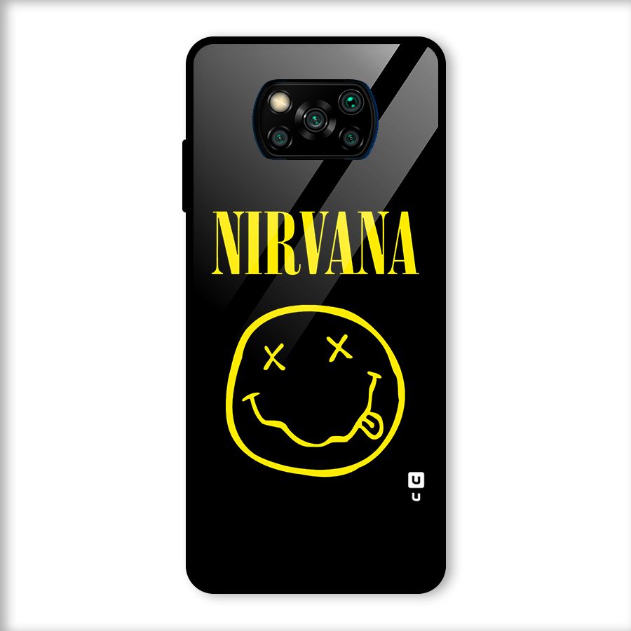 Nirvana Smiley Glass Back Case for Poco X3