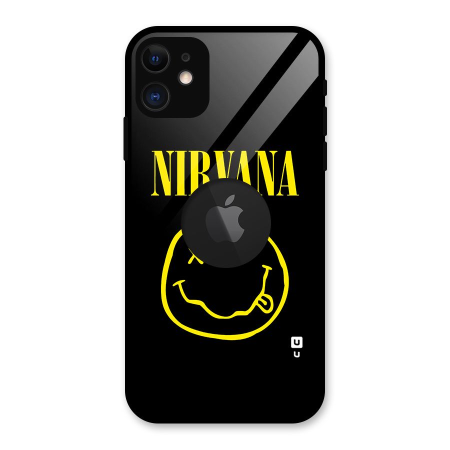 Nirvana Smiley Glass Back Case for iPhone 11 Logo Cut