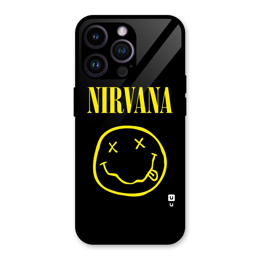 Nirvana Smiley Glass Back Case for iPhone 14 Pro Max