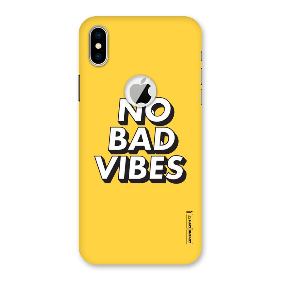 No Bad Vibes Back Case for iPhone X Logo Cut