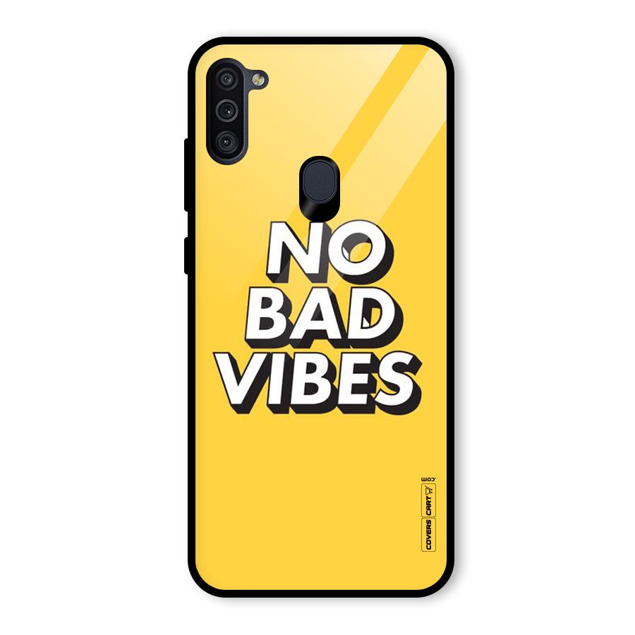 No Bad Vibes Glass Back Case for Galaxy M11