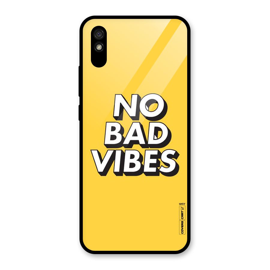 No Bad Vibes Glass Back Case for Redmi 9A