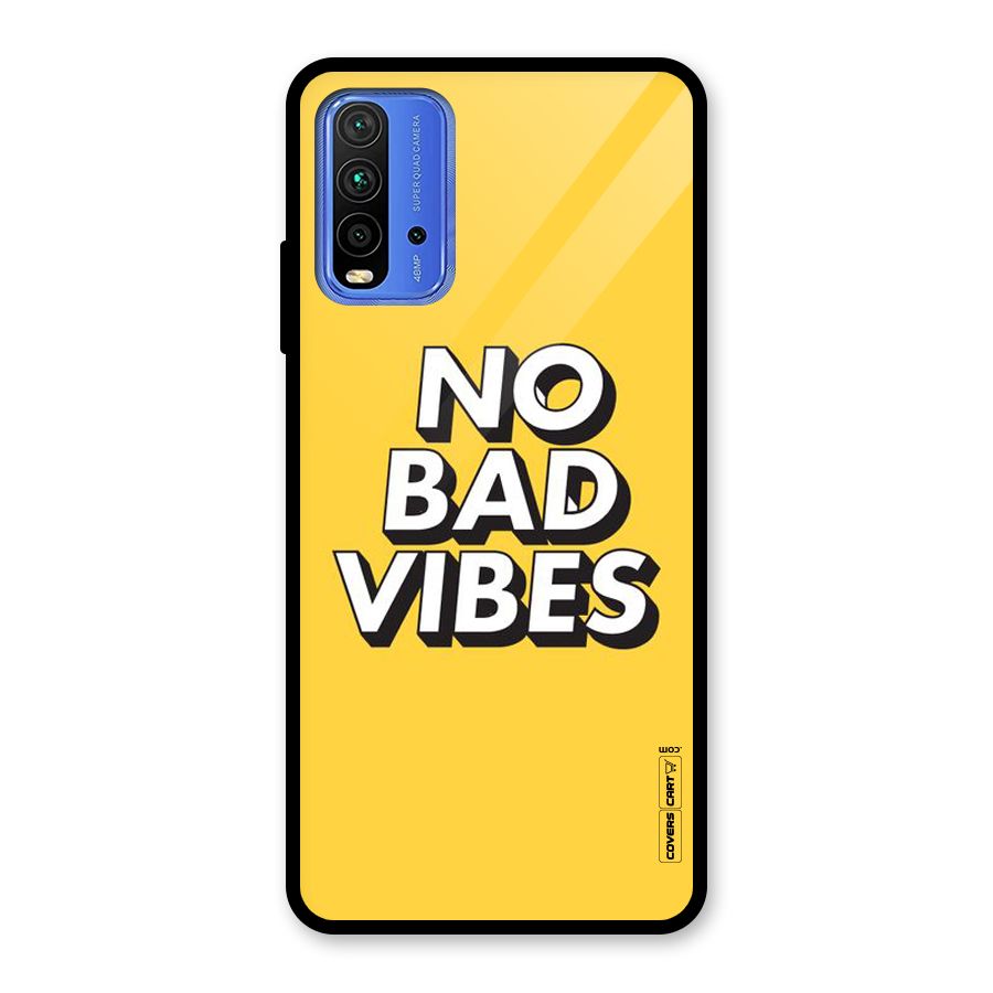 No Bad Vibes Glass Back Case for Redmi 9 Power