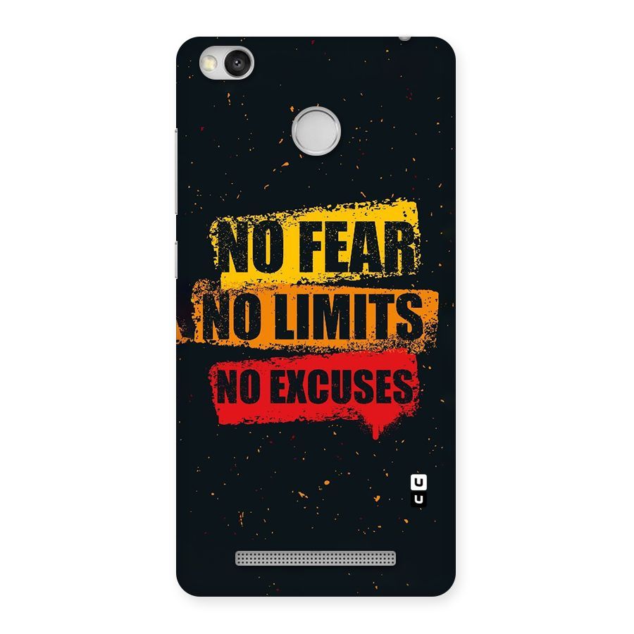 No Fear No Limits Back Case for Redmi 3S Prime