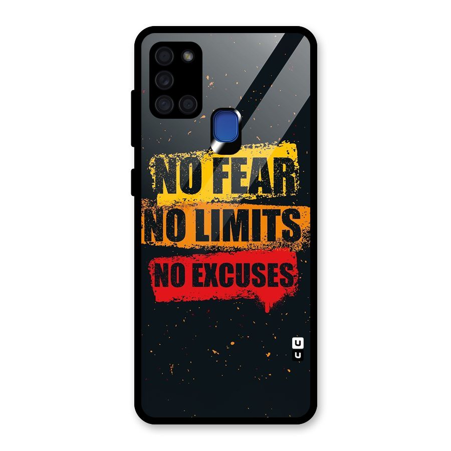 No Fear No Limits Glass Back Case for Galaxy A21s