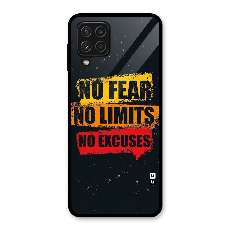 No Fear No Limits Glass Back Case for Galaxy A22 4G