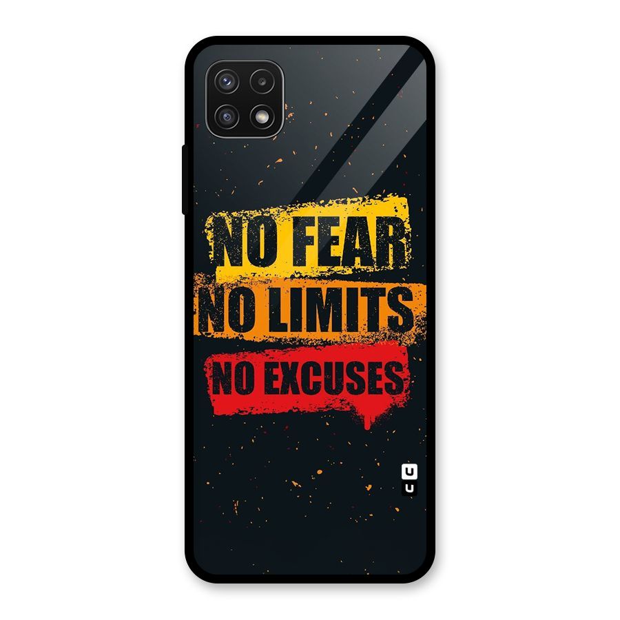 No Fear No Limits Glass Back Case for Galaxy A22 5G