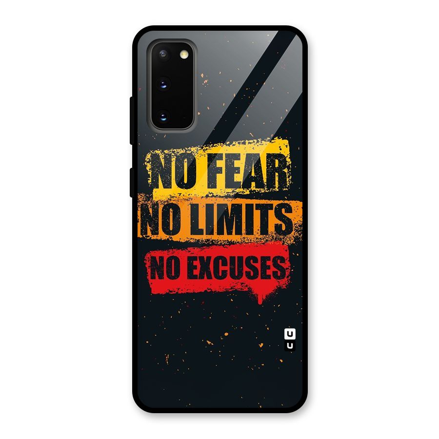 No Fear No Limits Glass Back Case for Galaxy S20