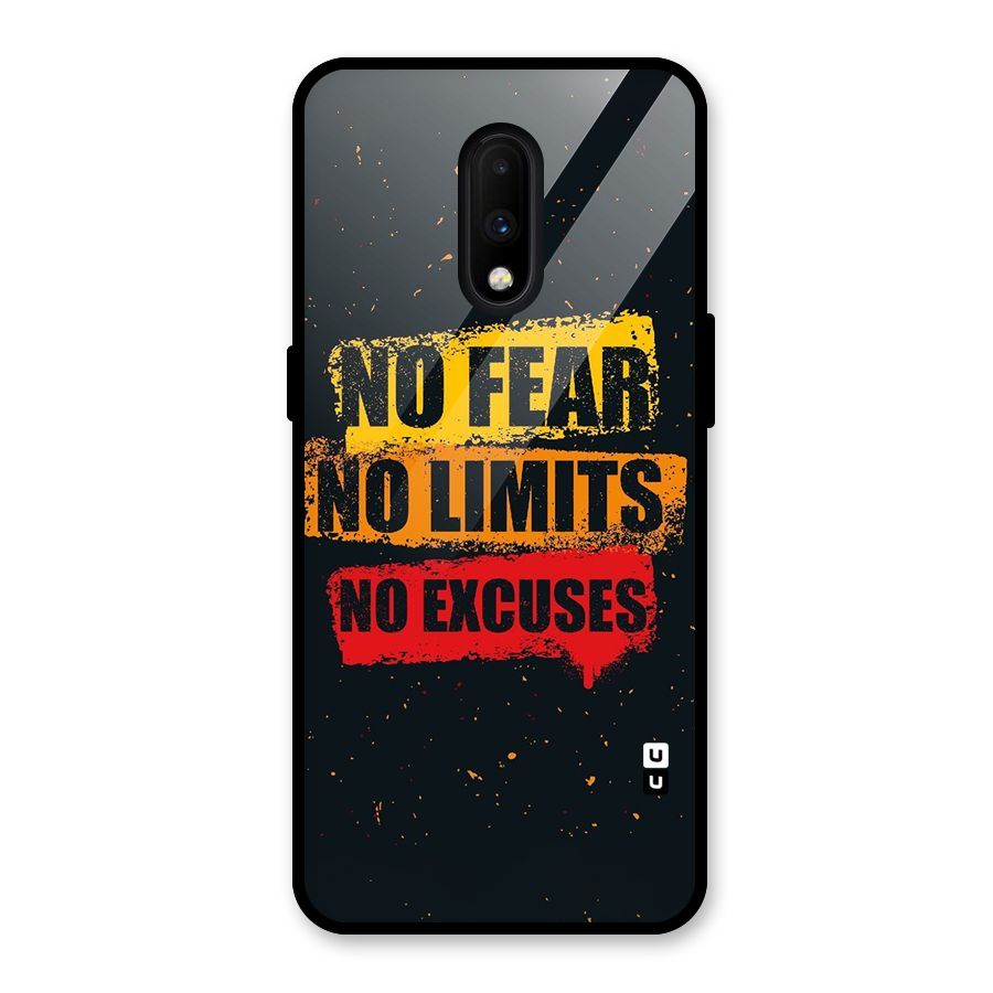 No Fear No Limits Glass Back Case for OnePlus 7