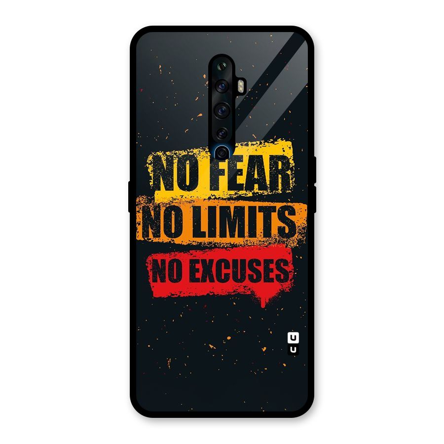 No Fear No Limits Glass Back Case for Oppo Reno2 F