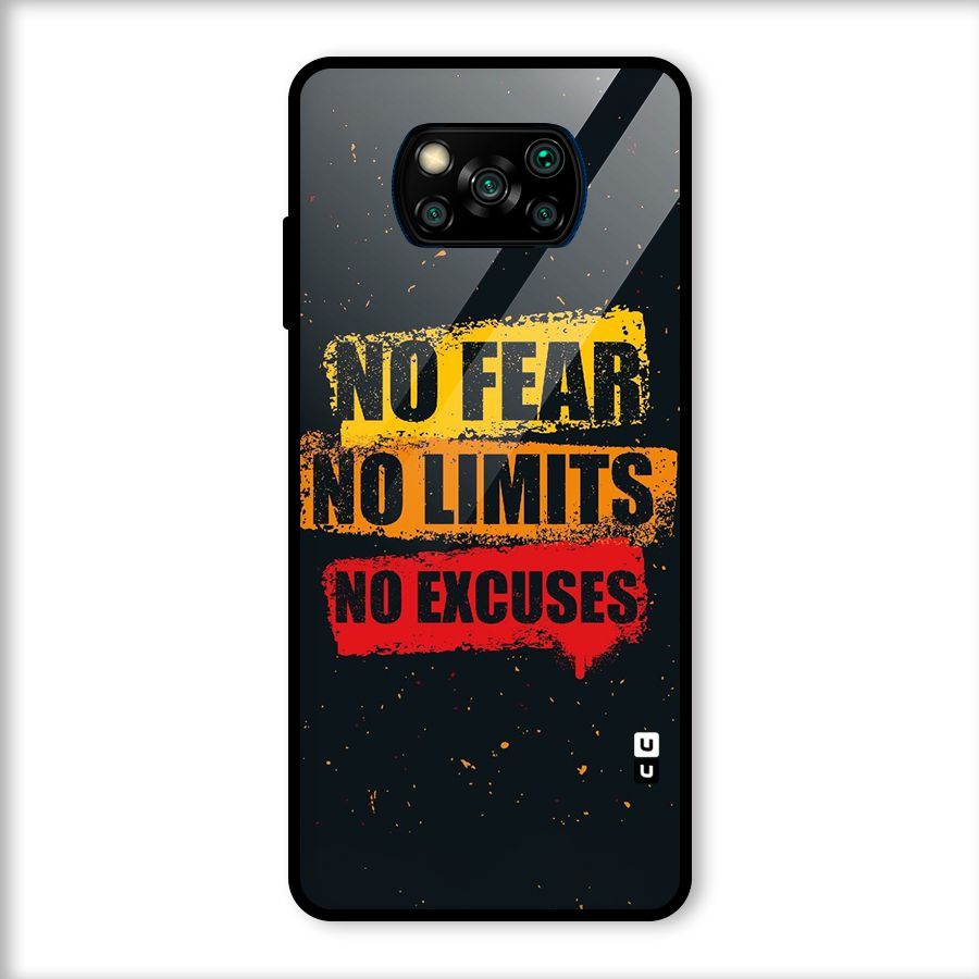 No Fear No Limits Glass Back Case for Poco X3