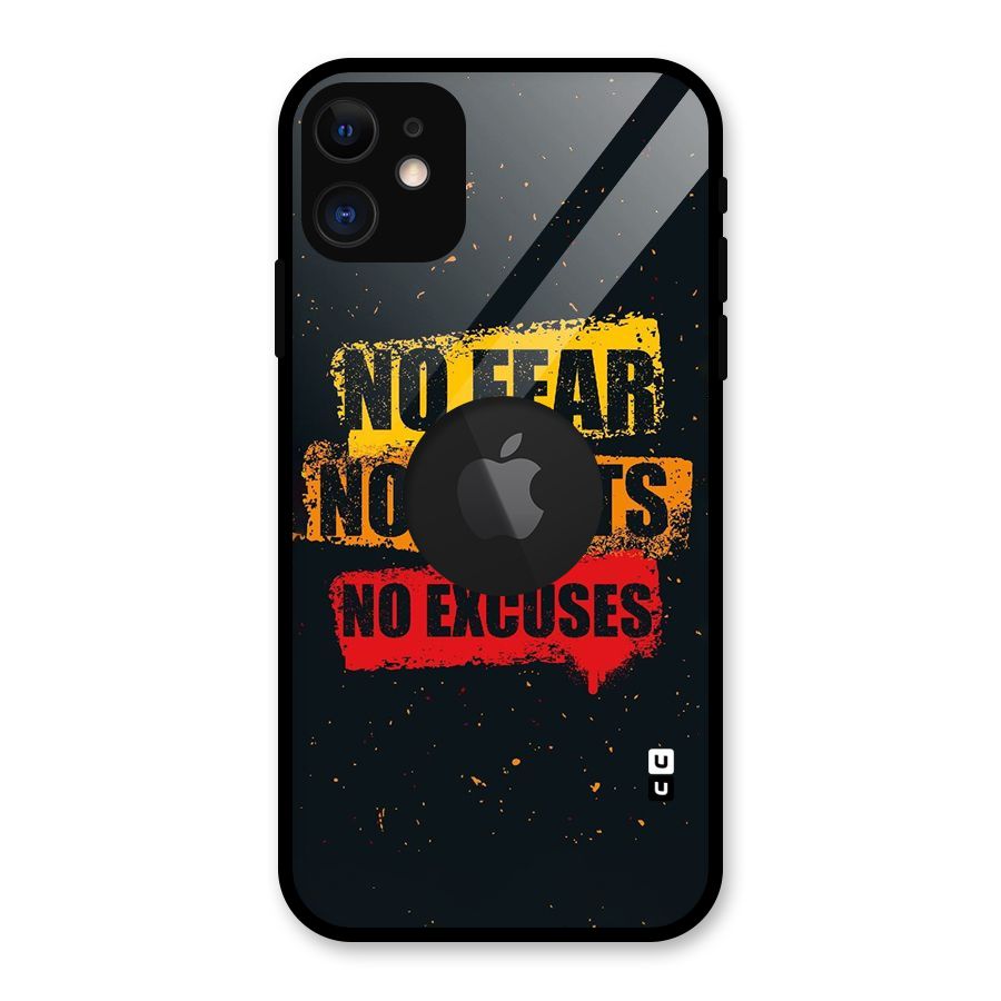 No Fear No Limits Glass Back Case for iPhone 11 Logo Cut