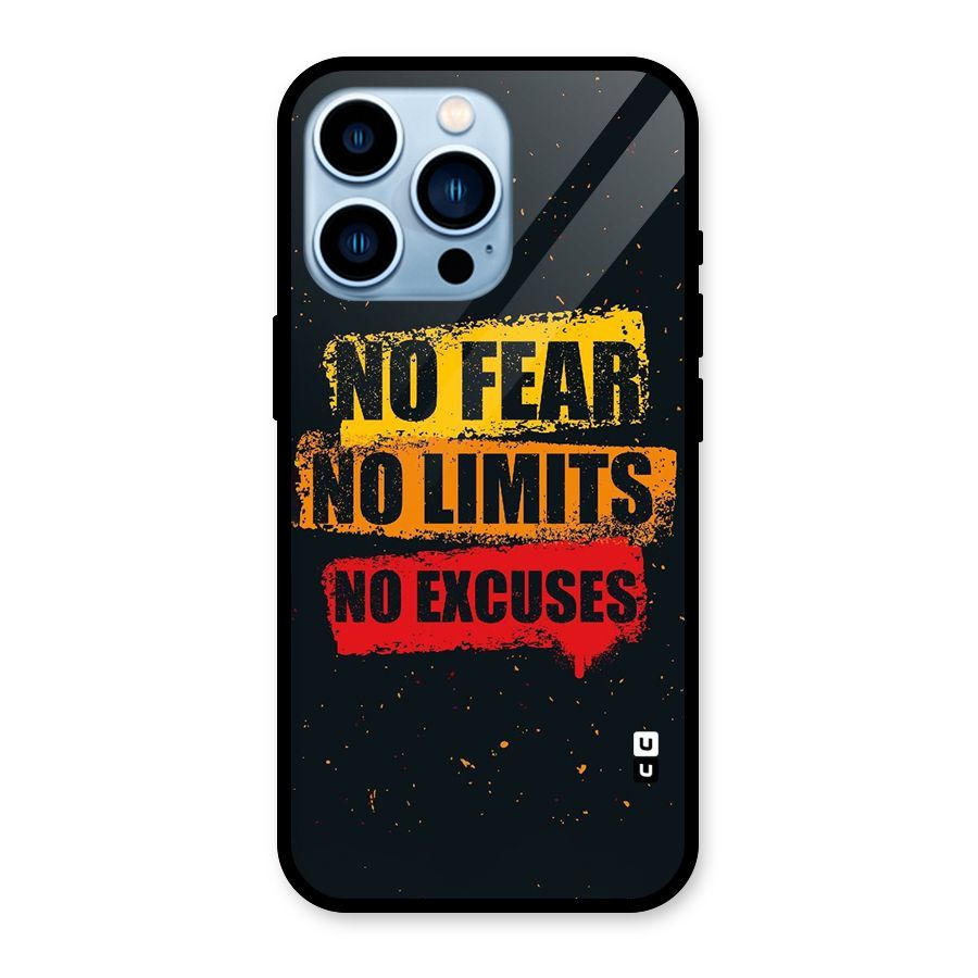 No Fear No Limits Glass Back Case for iPhone 13 Pro