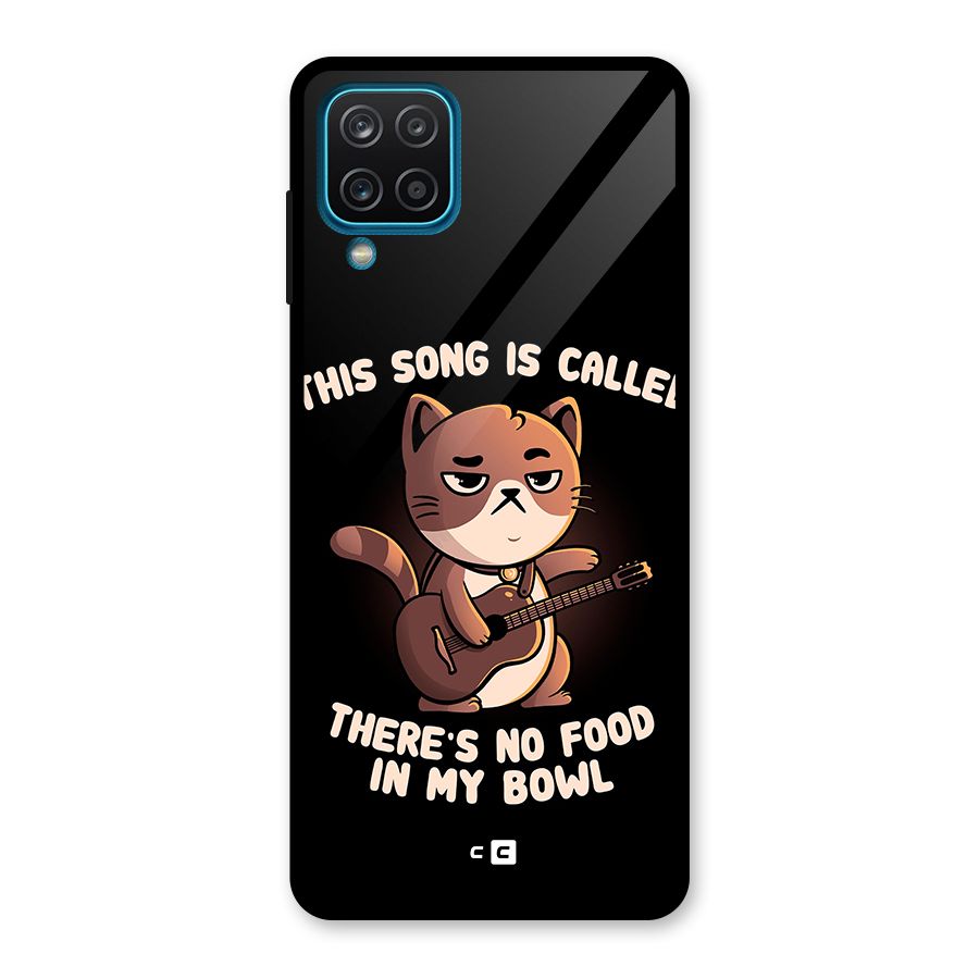 No Food in My Bowl Cat Glass Back Case for Galaxy A12
