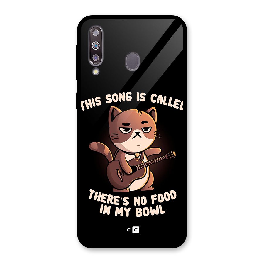 No Food in My Bowl Cat Glass Back Case for Galaxy M30