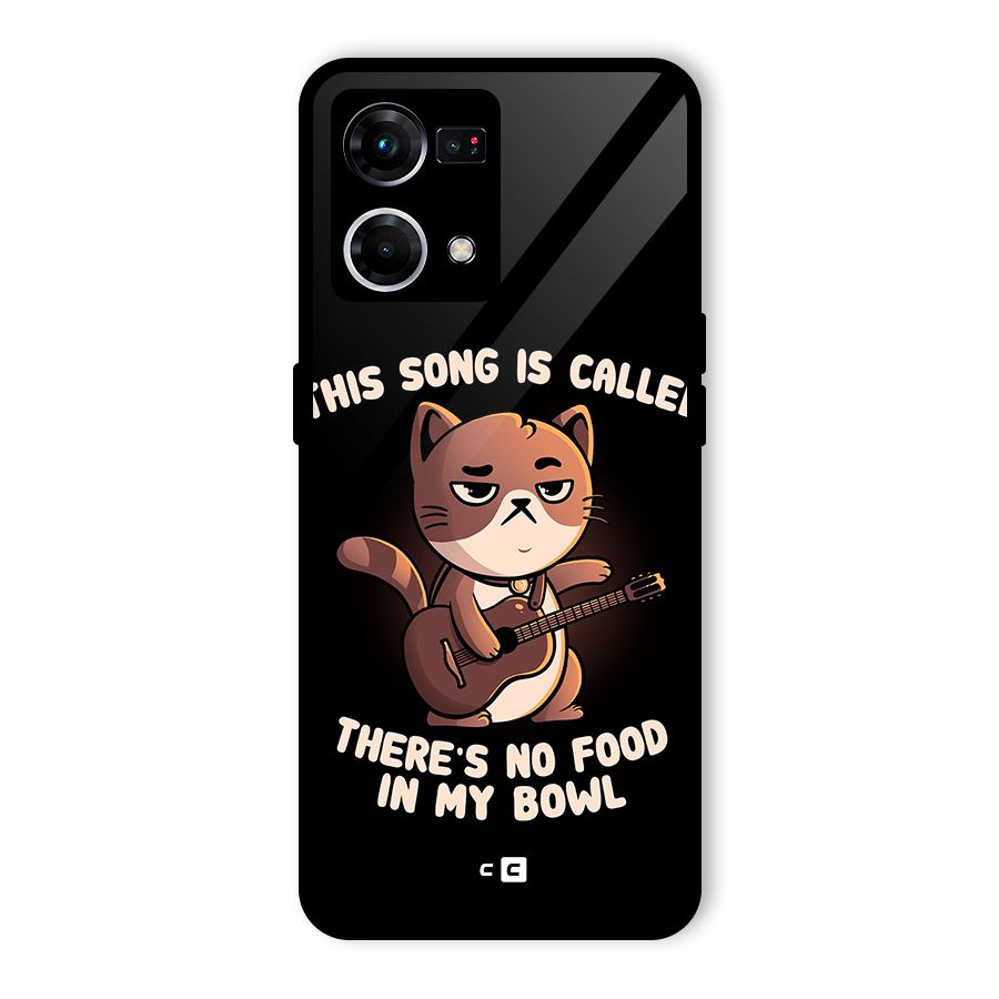 No Food in My Bowl Cat Glass Back Case for Oppo F21 Pro 4G