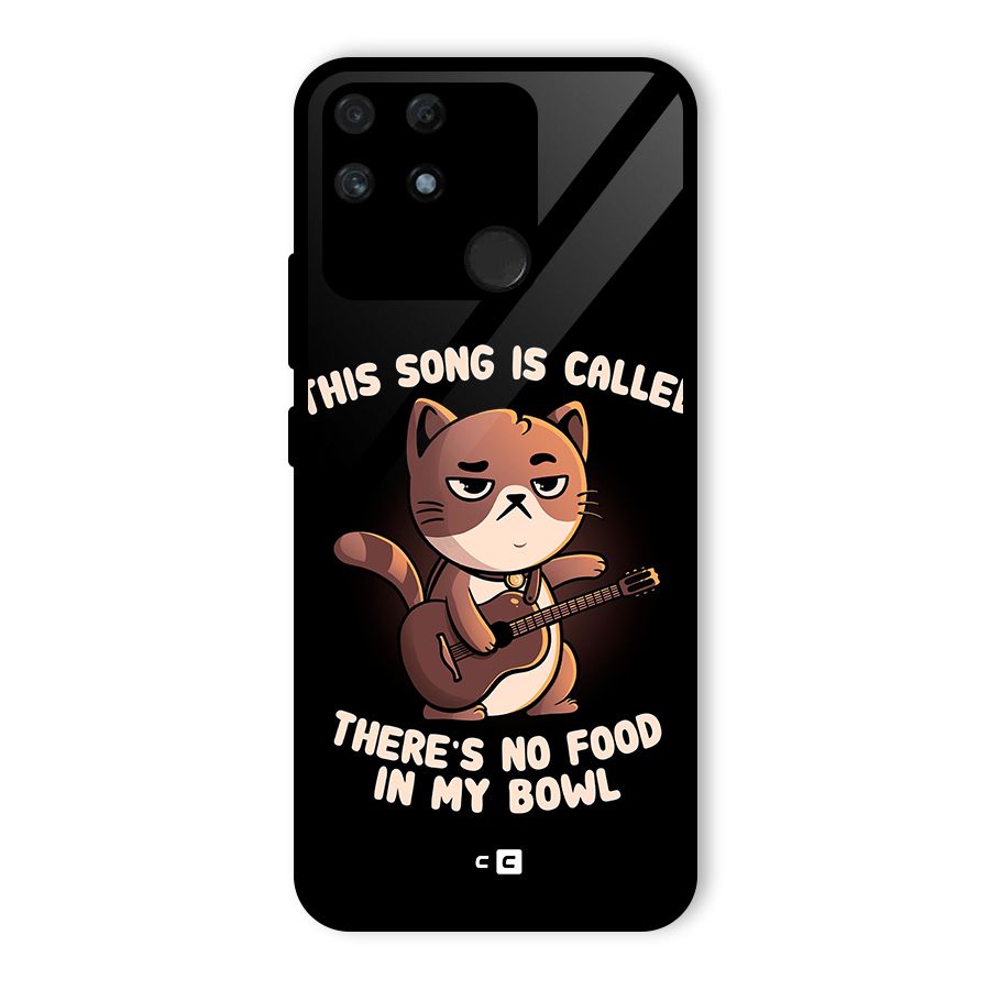 No Food in My Bowl Cat Glass Back Case for Realme Narzo 50A
