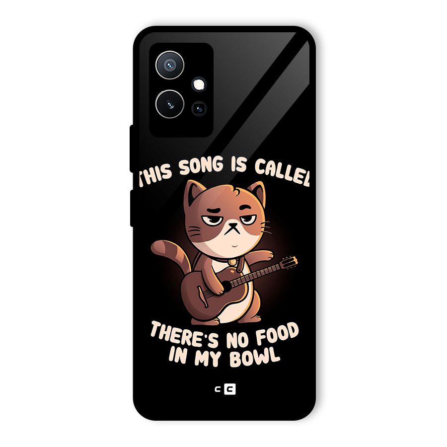 No Food in My Bowl Cat Glass Back Case for Vivo T1 5G