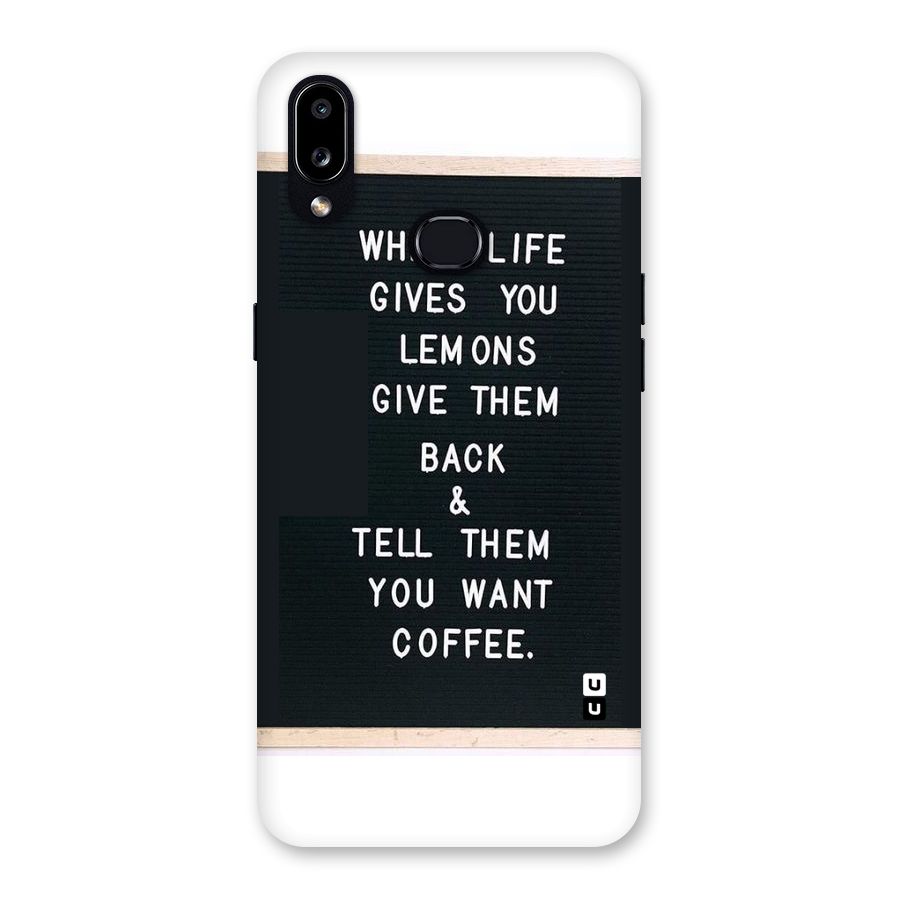No Lemon Only Coffee Back Case for Galaxy A10s
