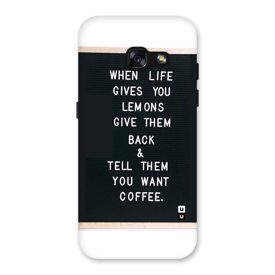 No Lemon Only Coffee Back Case for Galaxy A3 (2017)