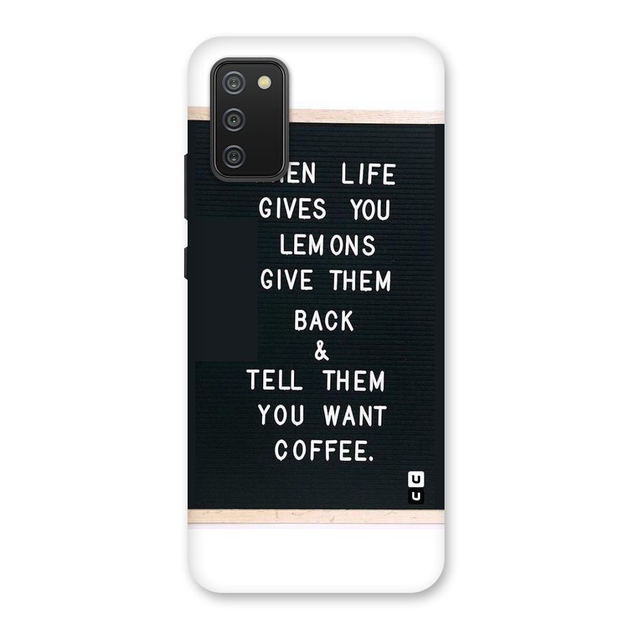 No Lemon Only Coffee Back Case for Galaxy M02s