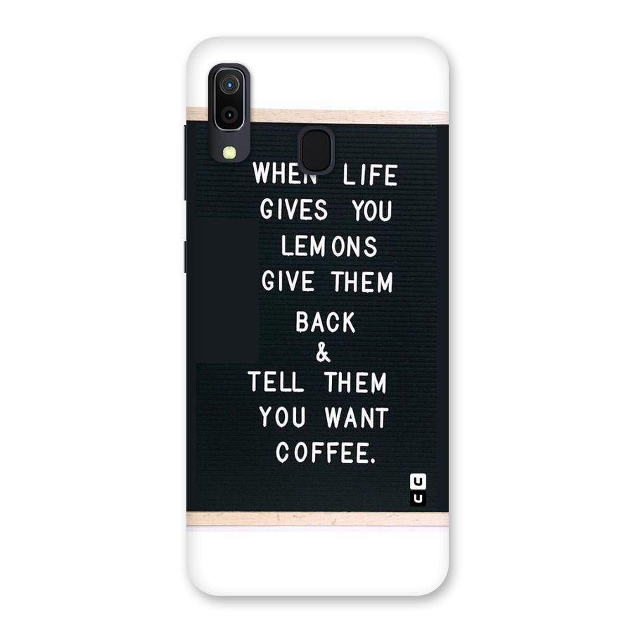 No Lemon Only Coffee Back Case for Galaxy M10s