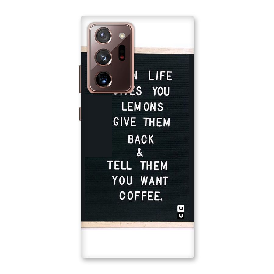 No Lemon Only Coffee Back Case for Galaxy Note 20 Ultra