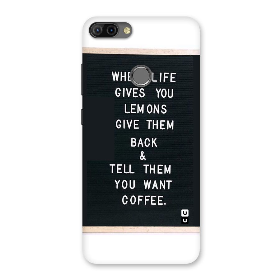 No Lemon Only Coffee Back Case for Infinix Hot 6 Pro