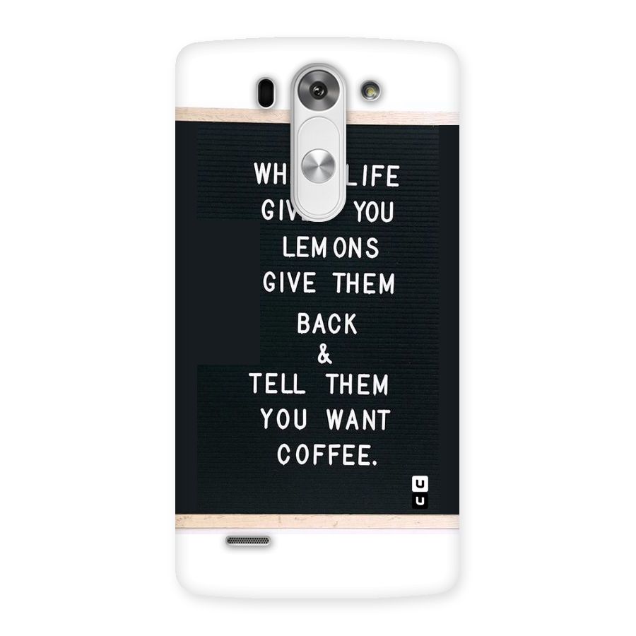 No Lemon Only Coffee Back Case for LG G3 Mini